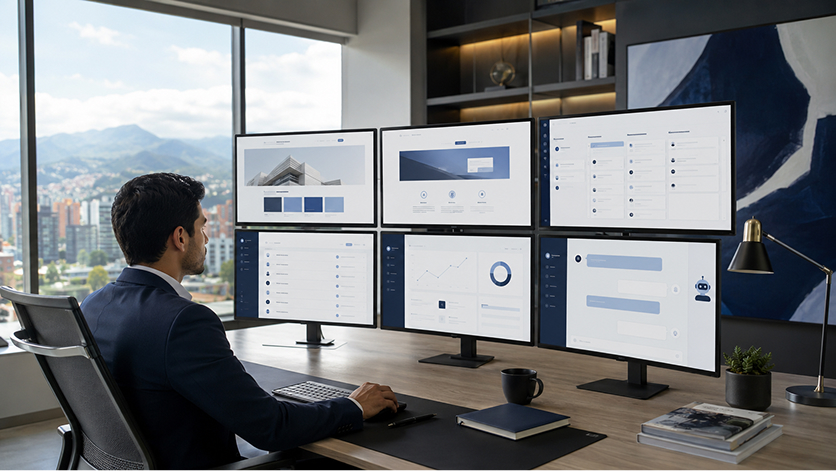 Activos digitales desconectados como web, CRM, email, campañas y automatización sin un sistema común.