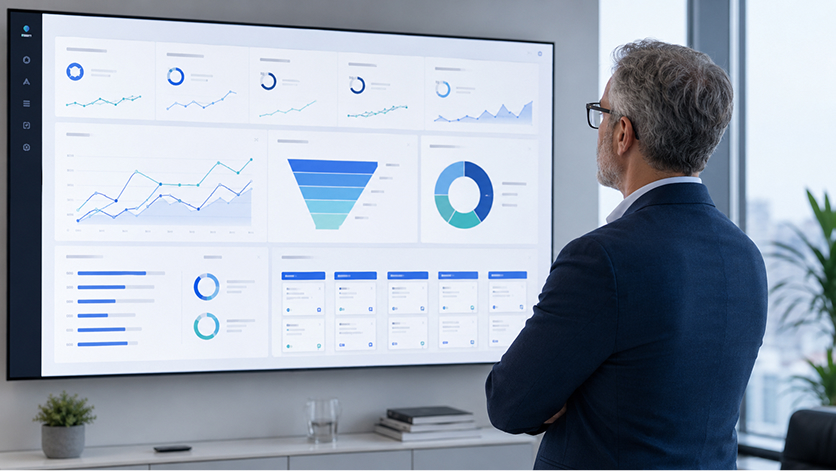 Dashboard ejecutivo para medir calidad de leads, reuniones, seguimiento y oportunidades comerciales B2B.
