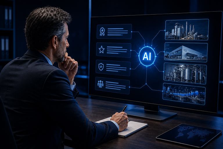 Fabricante revisando su visibilidad en las respuestas de la inteligencia artificial