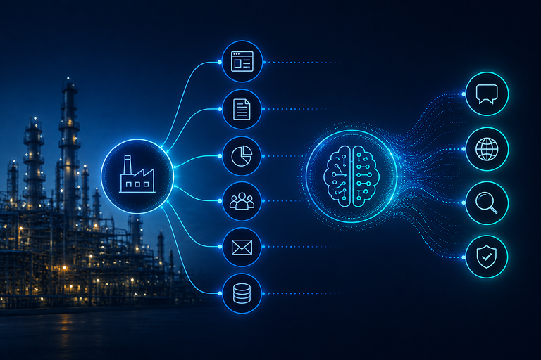 Sistema de Clicknue que convierte la presencia de una empresa industrial en visibilidad ante la IA